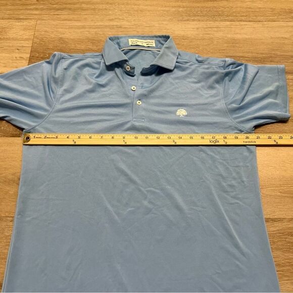 Holderness & Bourne Tailored Performance Polo Shirt medium Golfer Men Blue FLAW - Picture 3 of 10